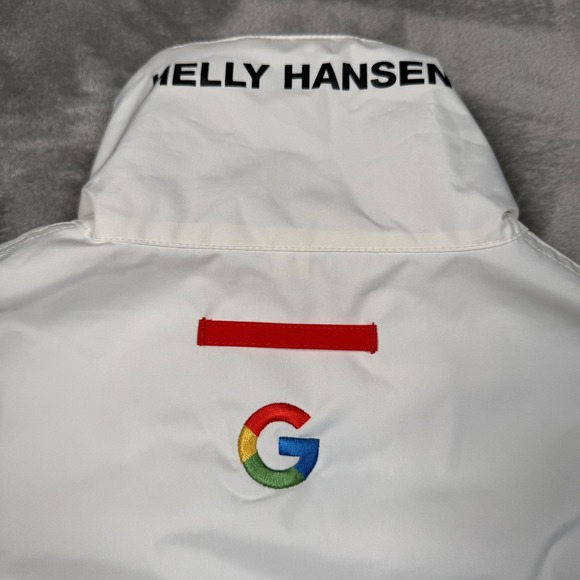 Helly Hansen Vest Mens Medium White Softshell Full Zip Google Logo Outdoor - Picture 6 of 9